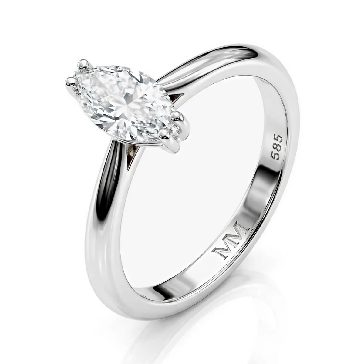 Liana - Marquise Solitär Moissanit Ring