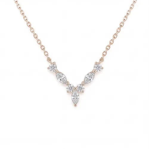 Adelina - Elegante Moissanit-Halskette mit Marquise-Schliff Akzenten 
