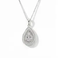 Pendula – Tropfenförmiger Moissanit-Anhänger mit Doppel-Halo Eleganz