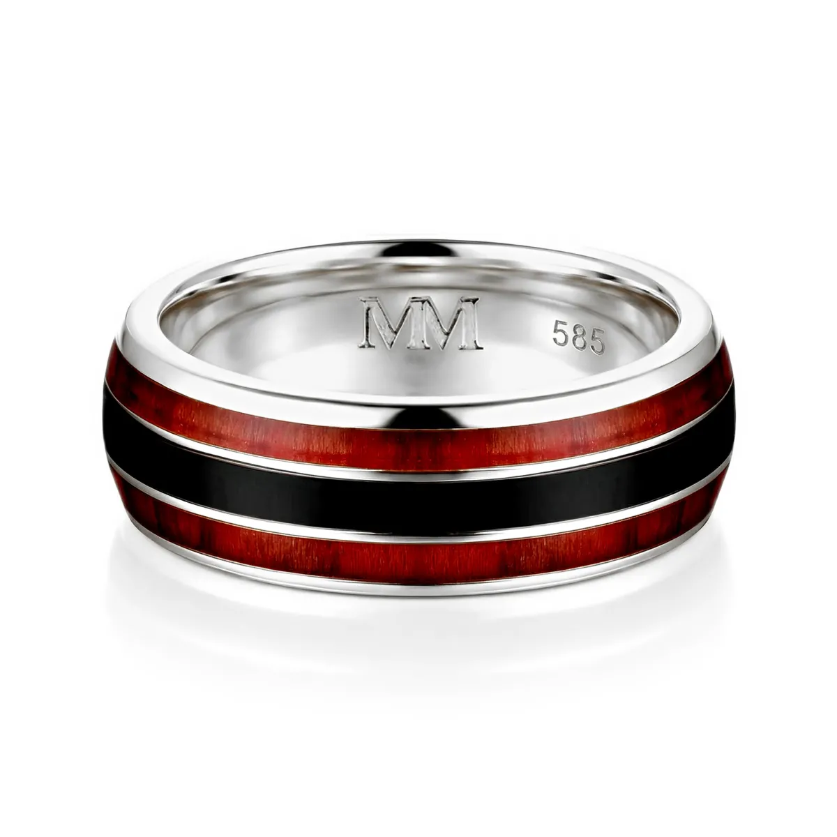 Vireo - Herren-Tungstenring Mit Natürlichem Holzeinlage