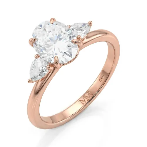 Vivienne - Ovaler Moissanit Trilogy Verlobungsring