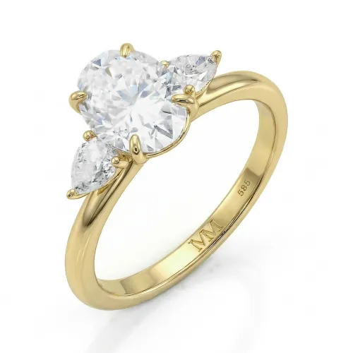 Vivienne - Ovaler Moissanit Trilogy Verlobungsring