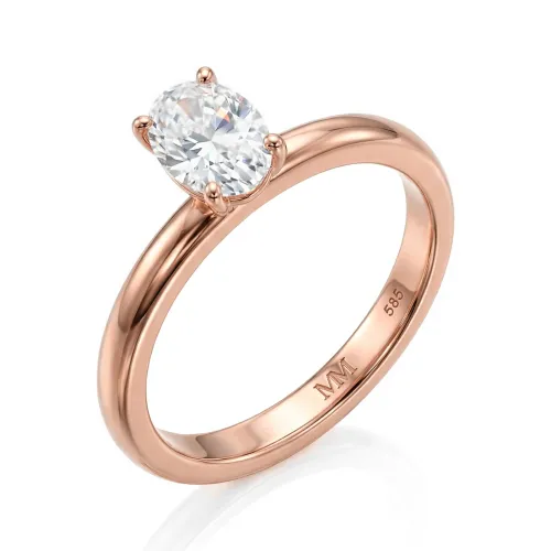 Ovalique - Klassischer Ovaler Solitär Moissanit Verlobungsring