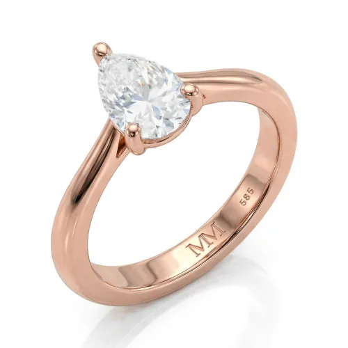 Larissa - Birnenschliff Moissanit Solitärring