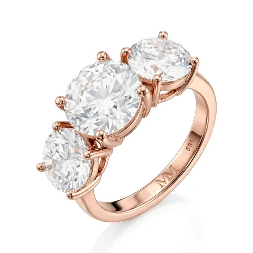 Triadique - Klassischer Drei-Stein-Moissanit-Verlobungsring