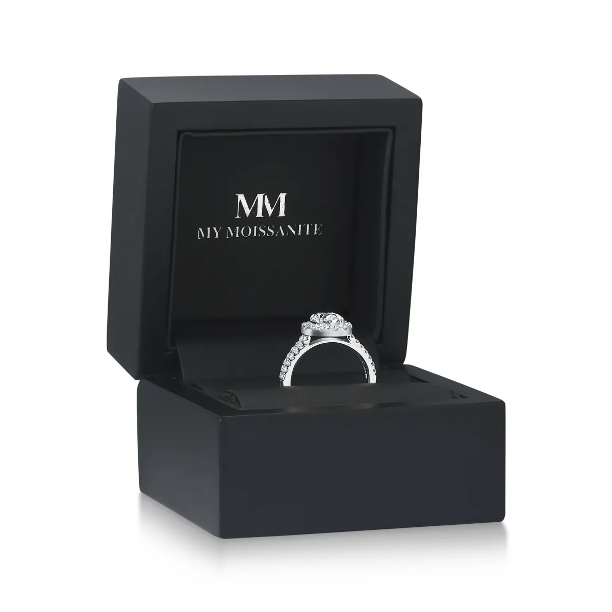 Ovalea - Ovaler Schnitt Moissanit Ring Mit Halo Pavé Design