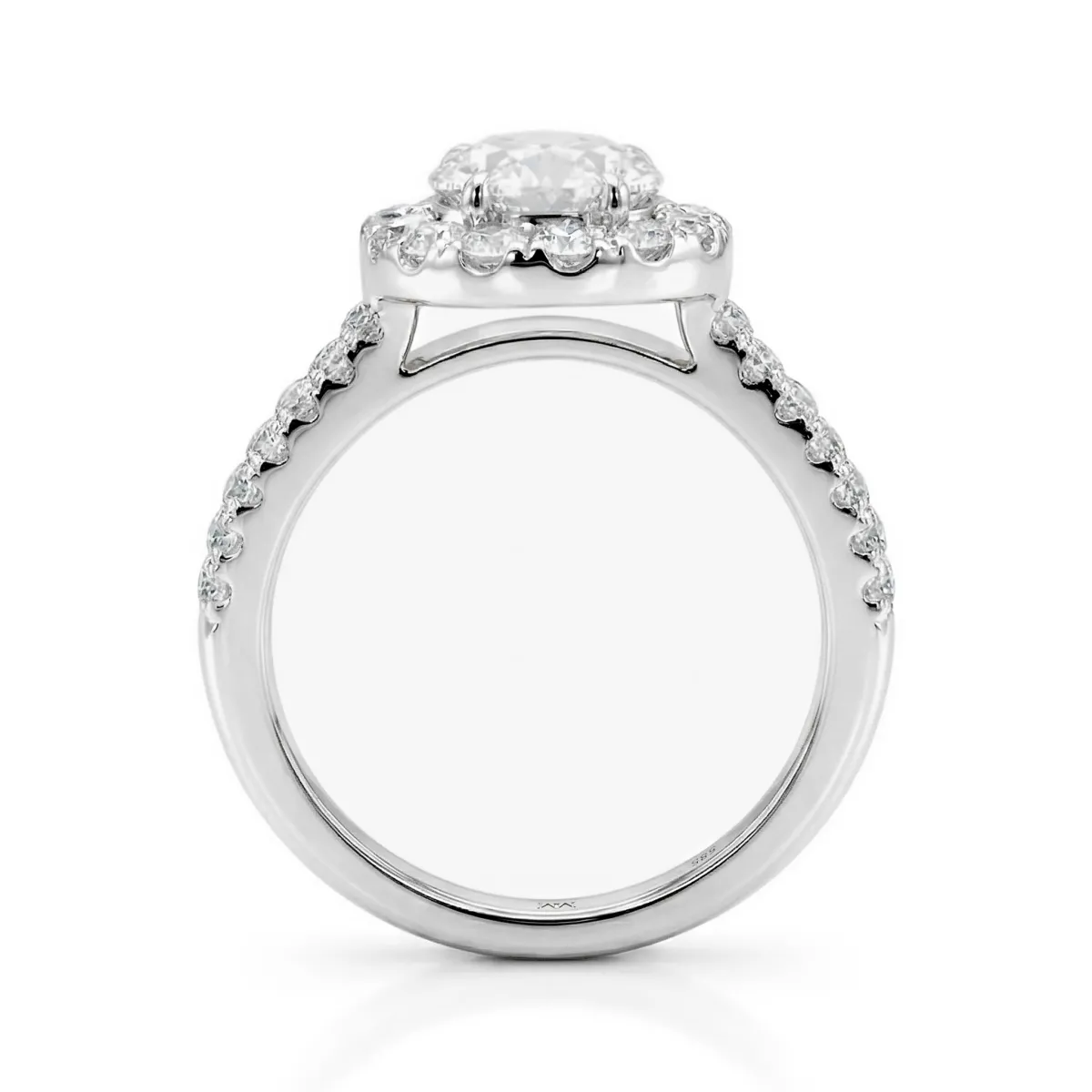 Ovalea - Ovaler Schnitt Moissanit Ring Mit Halo Pavé Design