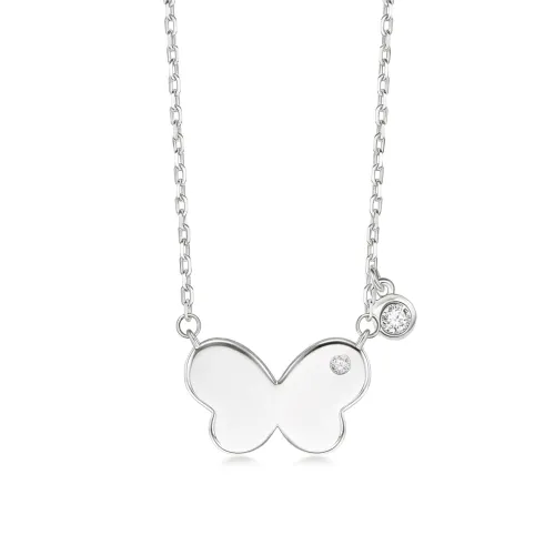 Papillia - Butterfly Charm Moissanite Accent Necklace