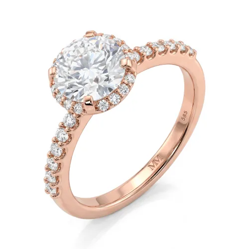 Glimmerette - Luxuriöser Halo-Moissanit-Ring Mit Pavé-Akzenten