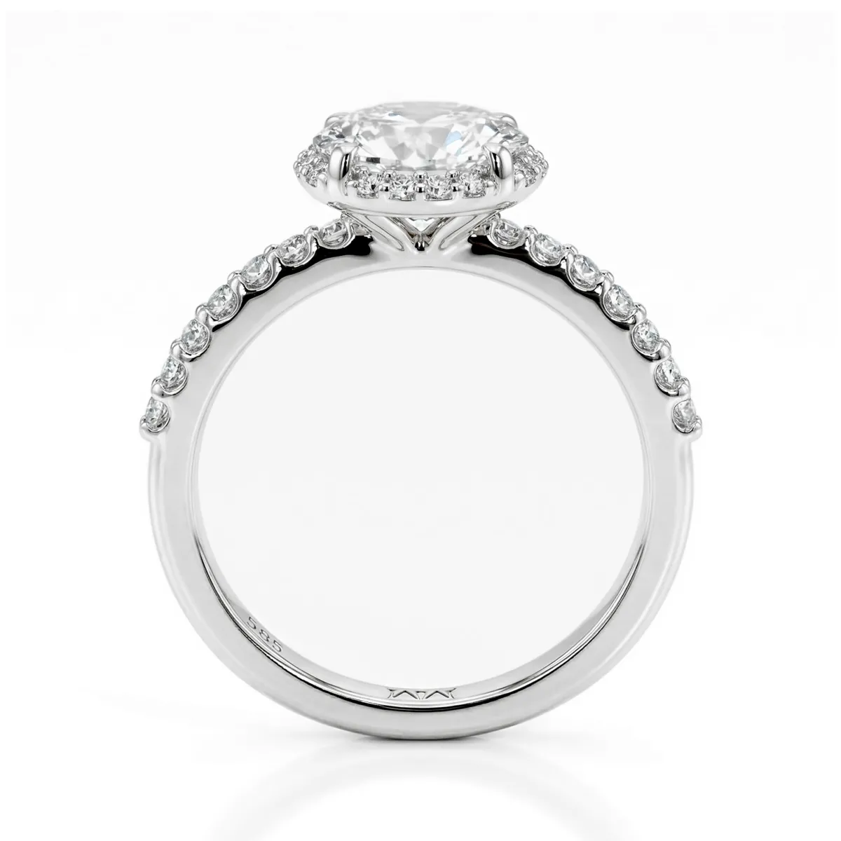 Glimmerette - Luxuriöser Halo-Moissanit-Ring Mit Pavé-Akzenten