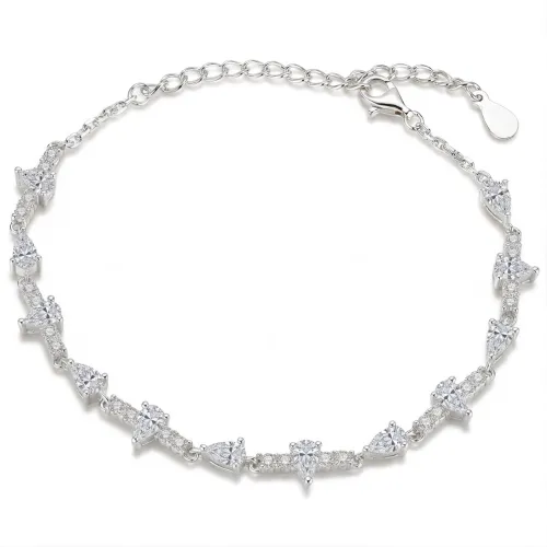 Perlette - Tropfen Geschliffenes Moissanit Armband mit Eleganter Symmetrie