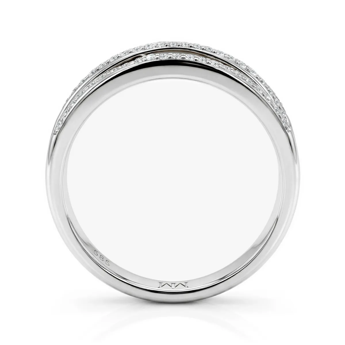 Estrella – Moissanit-Ring mit Cross-Over Linie