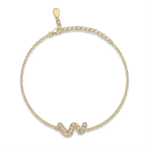 Serpentine - Moissanit Infinity Armband Mit Pavé-Gesetzten Edelsteinen