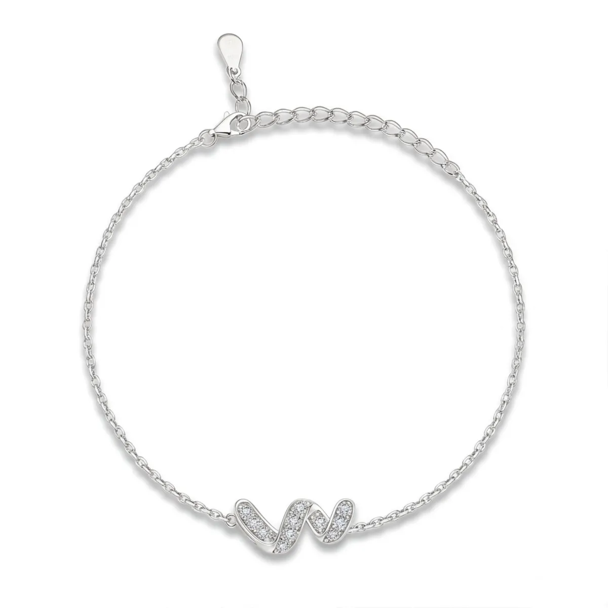 Serpentine - Moissanit Infinity Armband Mit Pavé-Gesetzten Edelsteinen