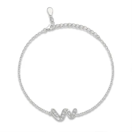 Serpentine - Moissanit Infinity Armband Mit Pavé-Gesetzten Edelsteinen