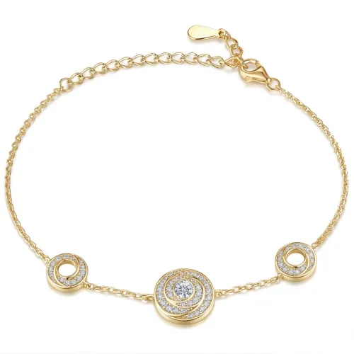 Cirquel - Moissanit-Armband Mit Doppeltem Halo Und Verbundenen Gliedern