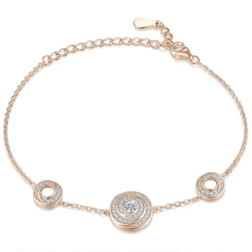 Cirquel - Moissanit-Armband Mit Doppeltem Halo Und Verbundenen Gliedern