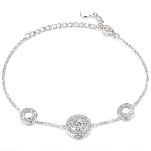 Cirquel - Moissanit-Armband Mit Doppeltem Halo Und Verbundenen Gliedern