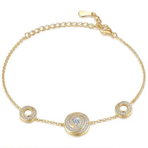 Cirquel - Moissanit-Armband Mit Doppeltem Halo Und Verbundenen Gliedern