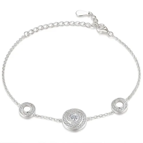 Cirquel - Moissanit-Armband Mit Doppeltem Halo Und Verbundenen Gliedern