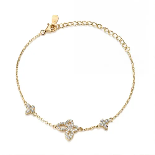 Orchidea - Marquise Moissanit Armband Mit Floralen Motiven