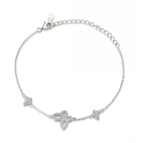 Orchidea - Marquise Moissanit Armband Mit Floralen Motiven