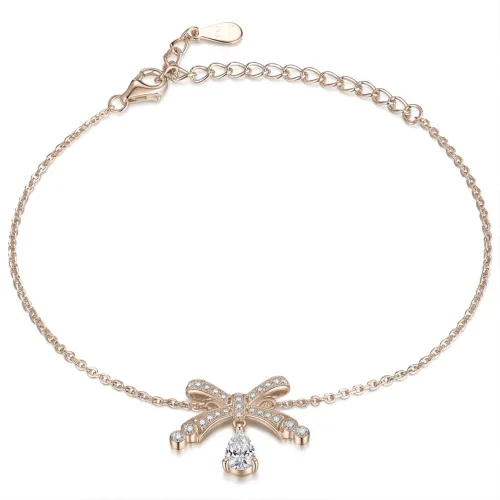 Pearlette - Tropfenförmiges Moissanit-Bogen-Armband Mit Pavé-Fassung
