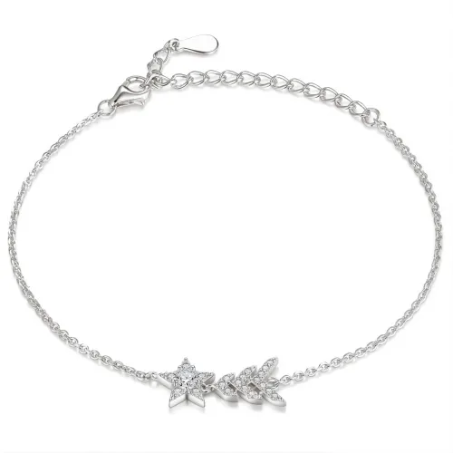 Stellaris - Verstellbares Moissanit-Stern-Charm-Armband Mit Pavé-Fassung