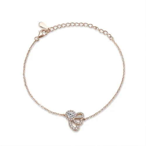 Ornella - Floral Halo Moissanit Armband Mit Verstellbarer Gliederkette