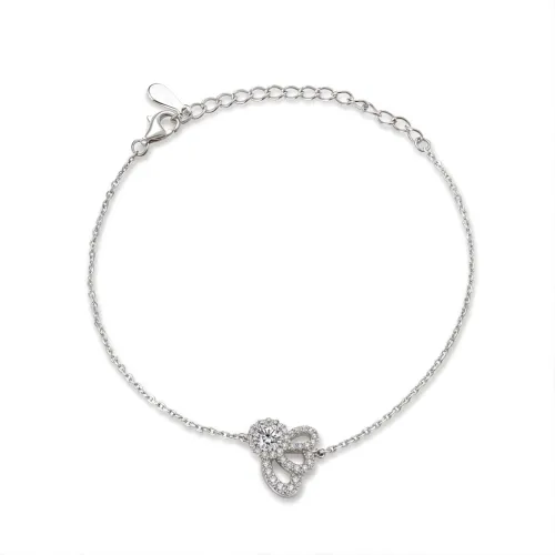 Ornella - Floral Halo Moissanit Armband Mit Verstellbarer Gliederkette