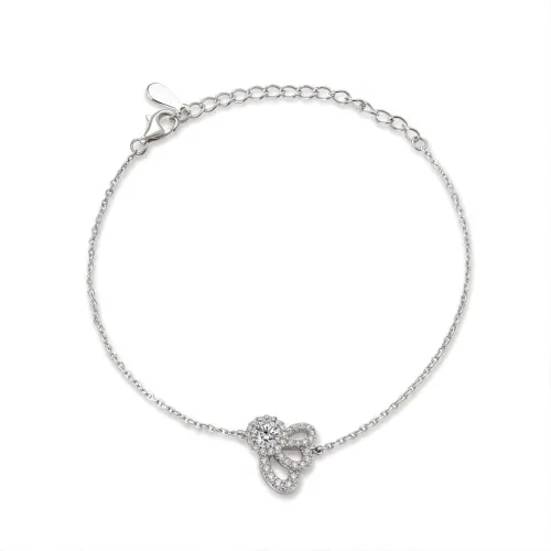 Ornella - Floral Halo Moissanit Armband Mit Verstellbarer Gliederkette