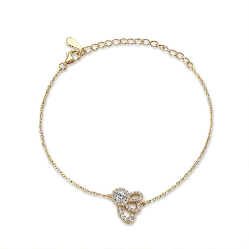Ornella - Floral Halo Moissanit Armband Mit Verstellbarer Gliederkette