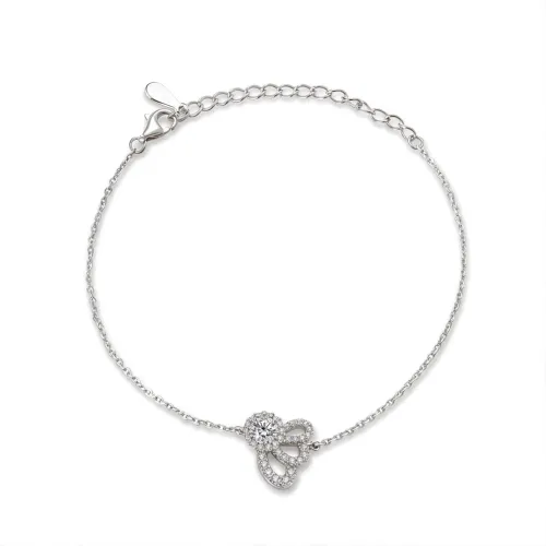 Ornella - Floral Halo Moissanit Armband Mit Verstellbarer Gliederkette