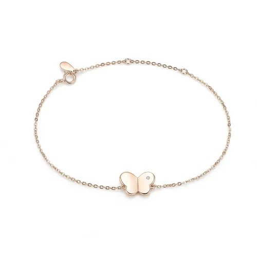 Papillon - Moissanit-Schmetterlings-Charm-Armband Mit Verstellbarer Gliederkette
