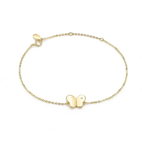 Papillon - Moissanit-Schmetterlings-Charm-Armband Mit Verstellbarer Gliederkette