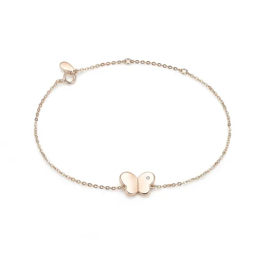 Papillon - Moissanit-Schmetterlings-Charm-Armband Mit Verstellbarer Gliederkette