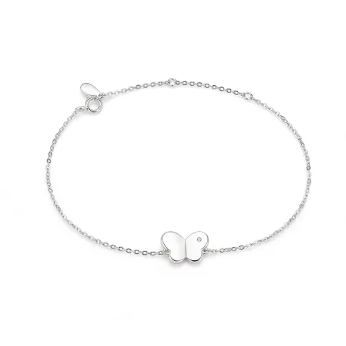 Papillon - Moissanit-Schmetterlings-Charm-Armband Mit Verstellbarer Gliederkette