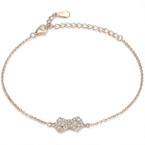 Gleamique - Moissanit Armband Mit Schleifenmotiv Und Verstellbarer Gliederkette