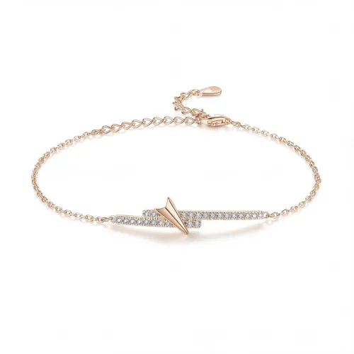 Volute - Chevron-Moissanit-Armband Mit Pavé-Fassung