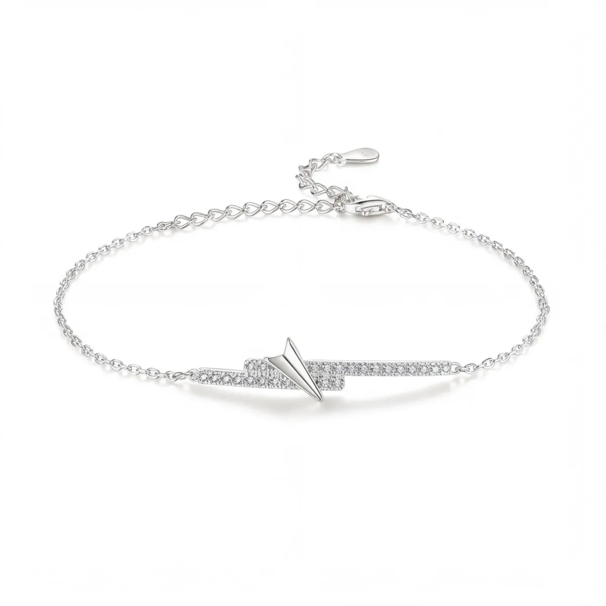 Volute - Chevron-Moissanit-Armband Mit Pavé-Fassung