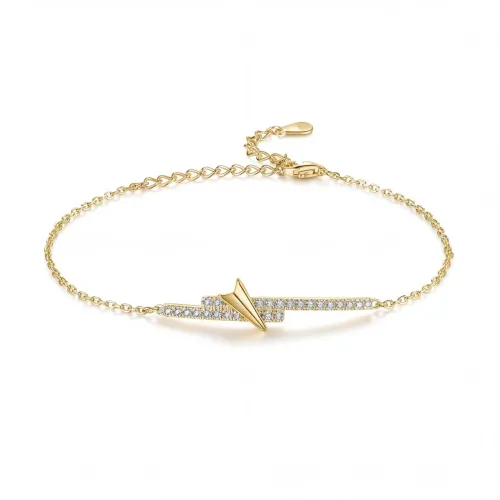 Volute - Chevron-Moissanit-Armband Mit Pavé-Fassung