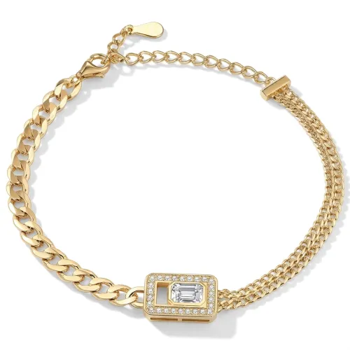 Verdura - Smaragdgeschliffenes Moissanit-Armband Mit Halo-Design