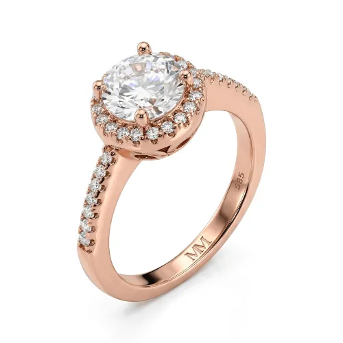 Seraphina - Moissanit Halo Verlobungsring