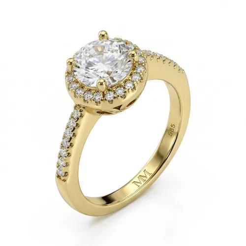 Seraphina - Moissanit Halo Verlobungsring