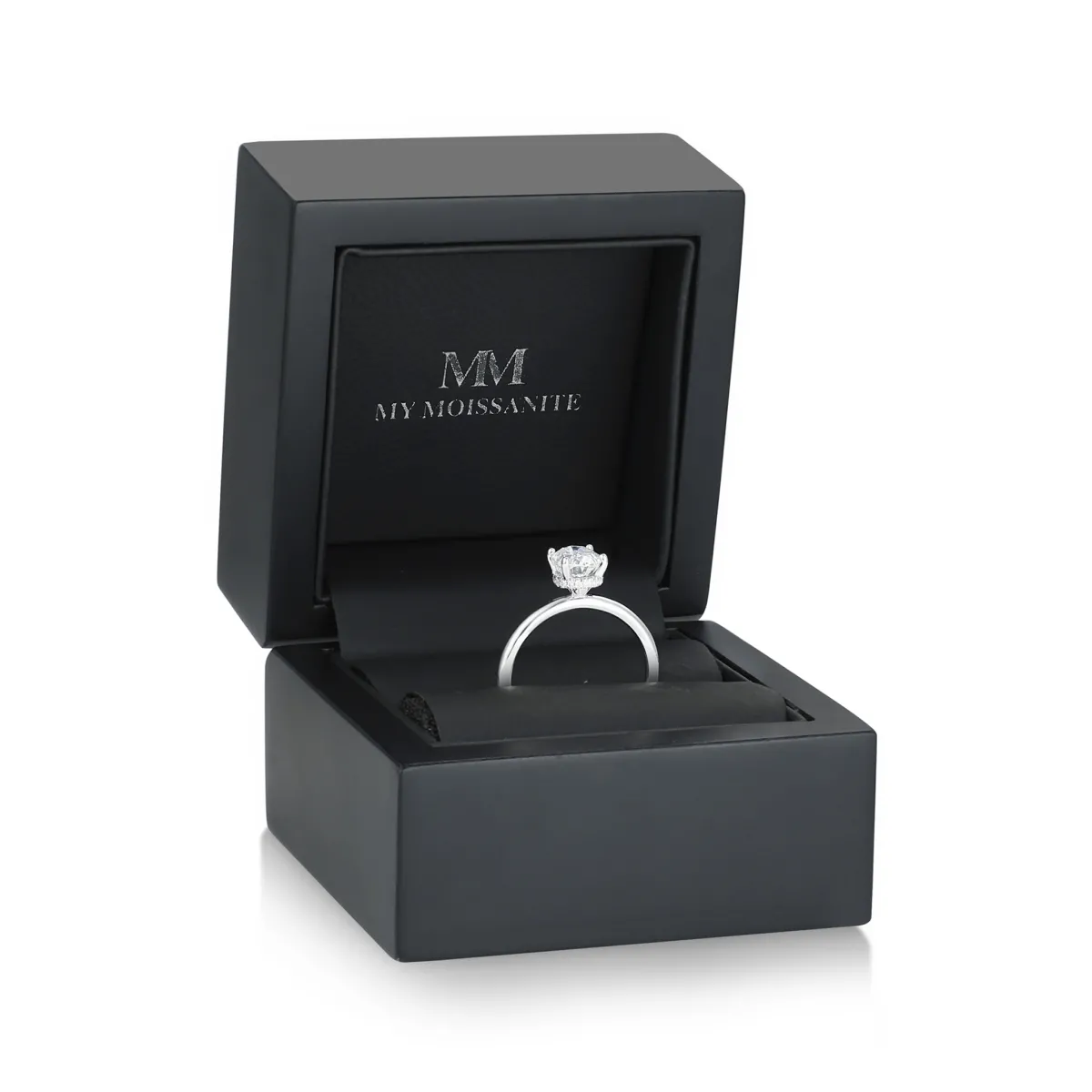 Ovalisse - Ovaler Moissanit-Ring Mit Kreisförmigem Hidden Halo