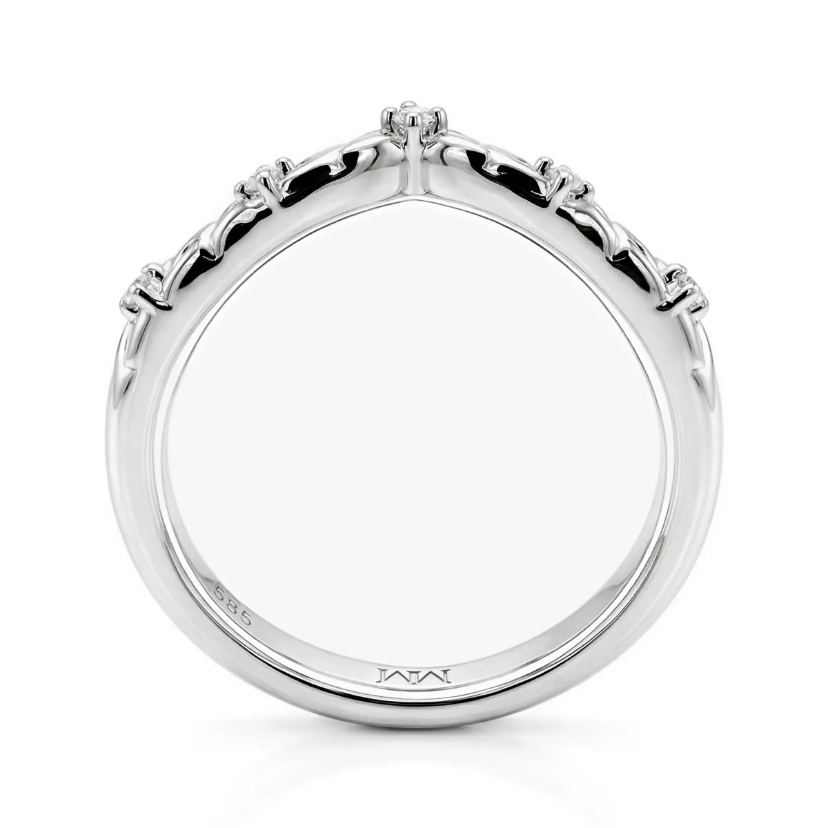 Vinea - Naturinspirierter Moissanit-Ehering Mit Blatt- Und Weinmotiven