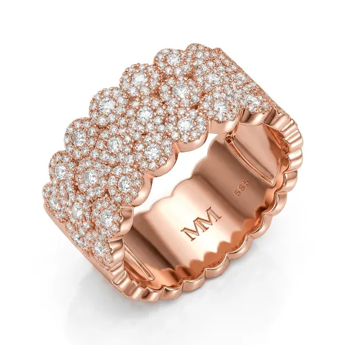 Cresta - Breiter Pavé Moissanit Verlobungsring