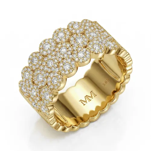 Cresta - Breiter Pavé Moissanit Verlobungsring