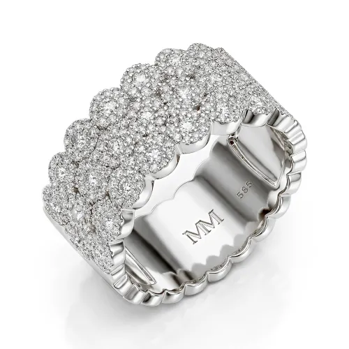 Cresta - Breiter Pavé Moissanit Verlobungsring