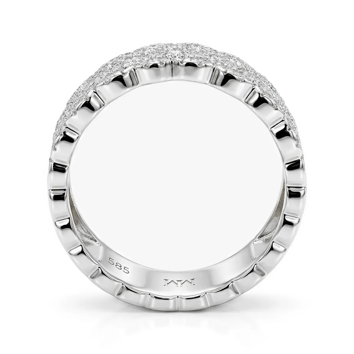 Cresta - Breiter Pavé Moissanit Verlobungsring